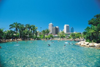 Streets Beach - an artificial beach with a view of the city